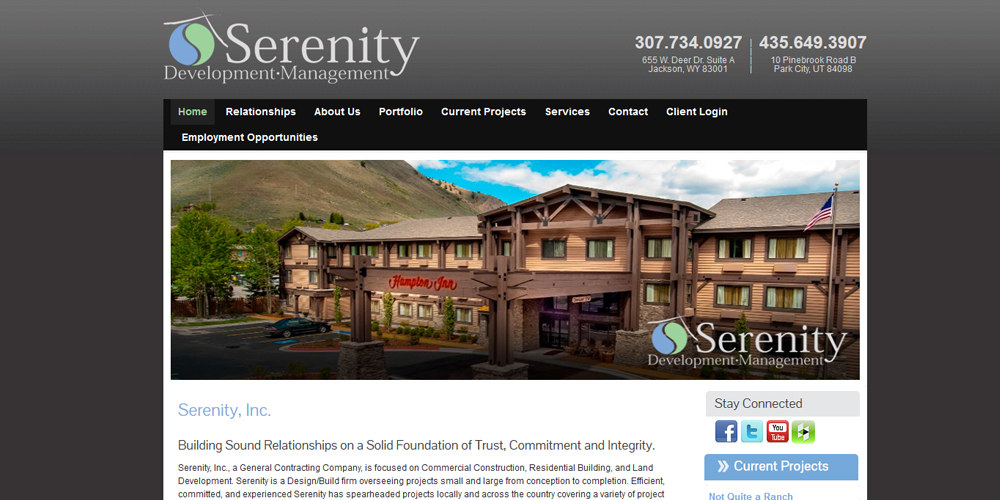 serenity-homepage