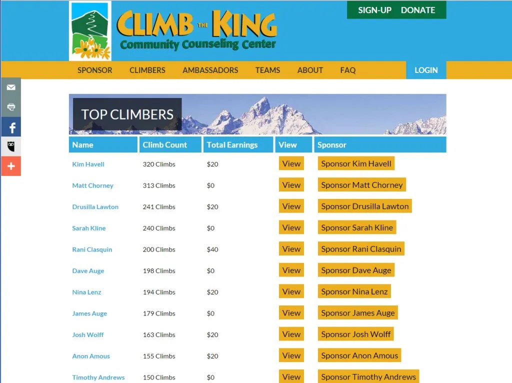 Web Development - Custom Climb Tracker