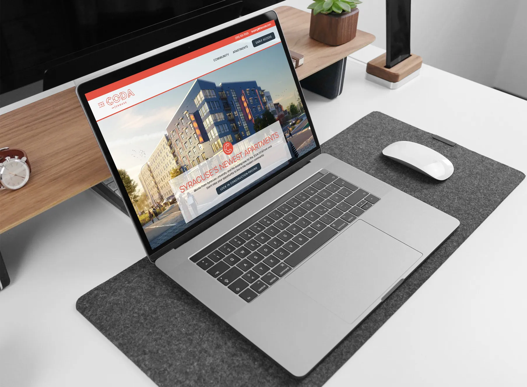 apartment web design on laptop