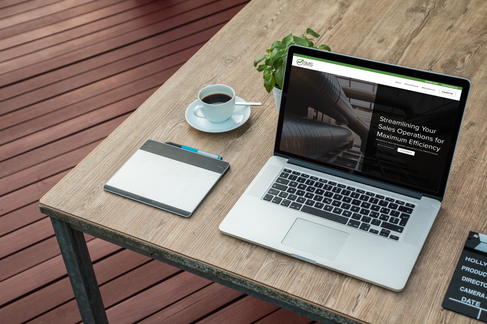 plumbing website design on laptop
