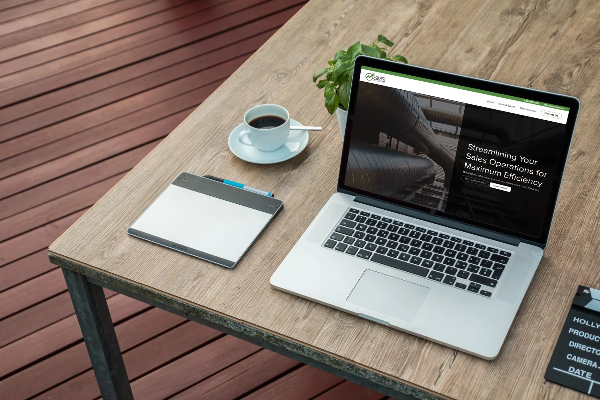 plumbing website design on laptop