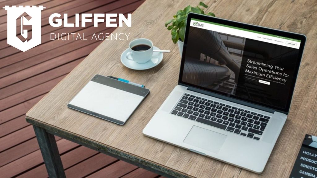 gliffen digital agency laptop with website