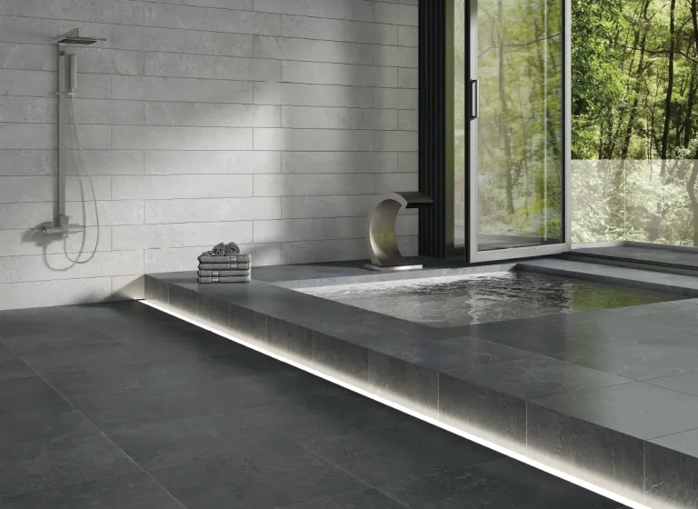 bathtub with tile