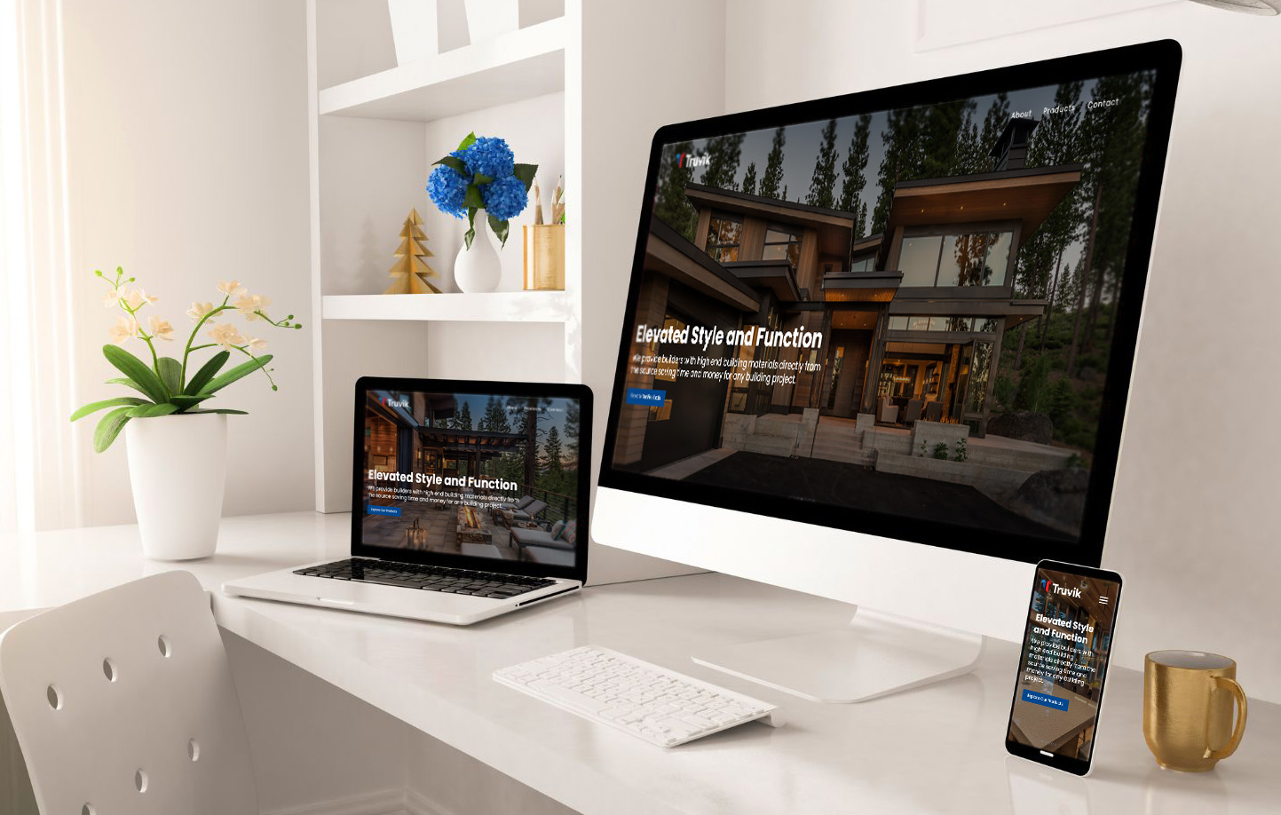 general contractor web design on multiple screen sizes