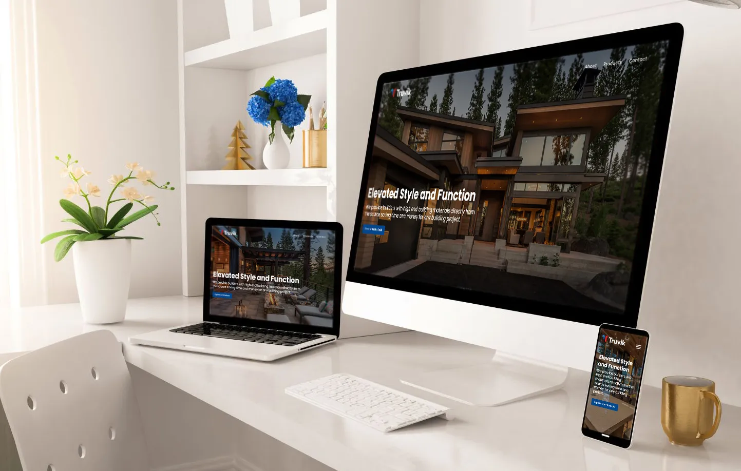 general contractor web design on multiple screen sizes
