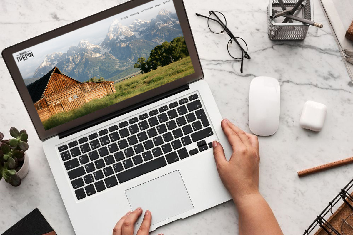 web design for artists on laptop