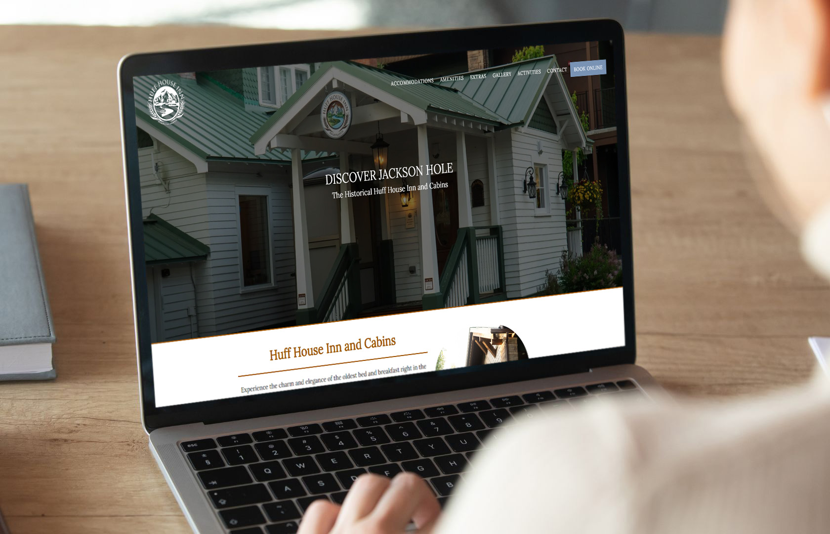 web design for hotels on laptop