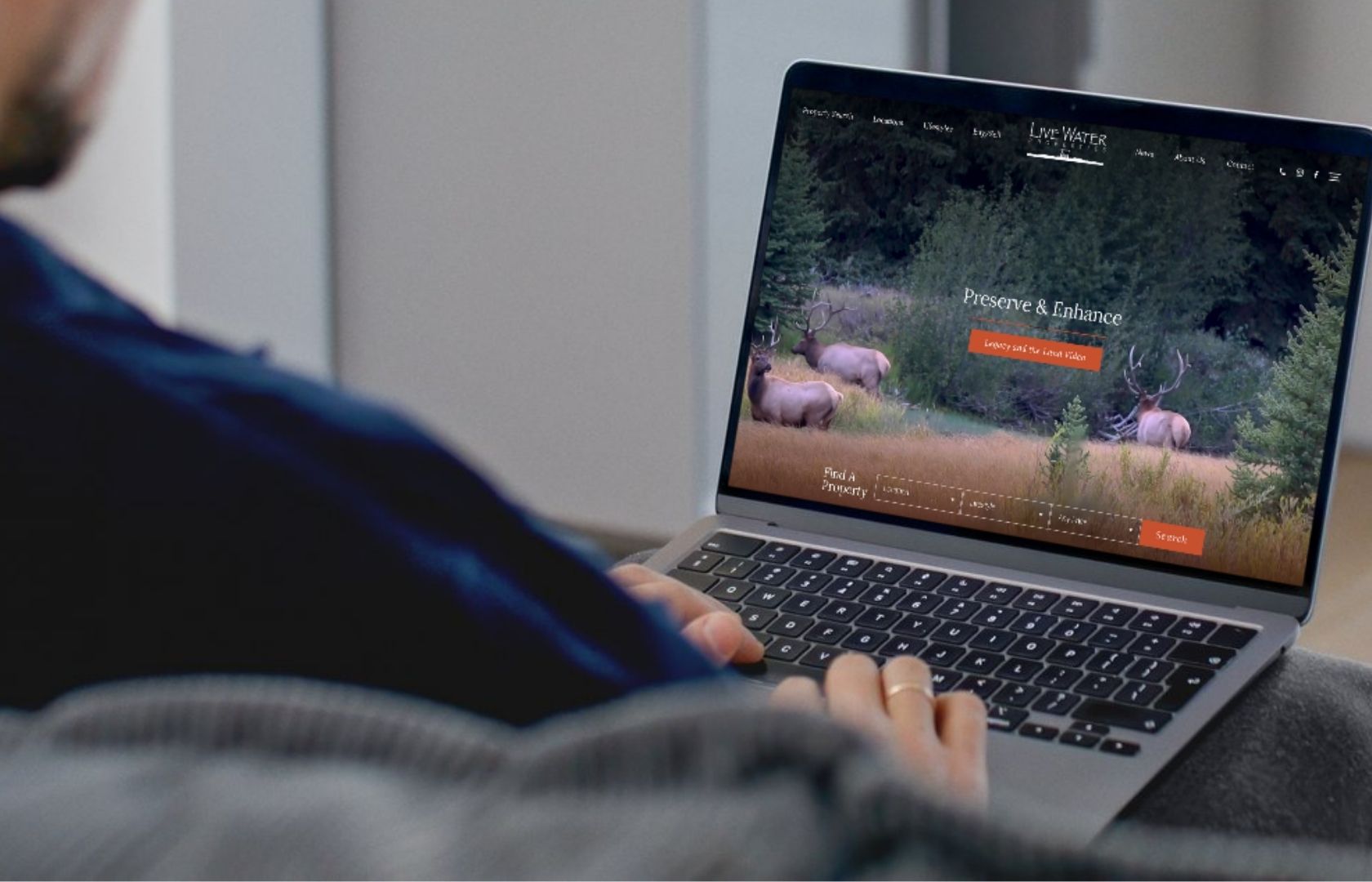 real estate web design on laptop