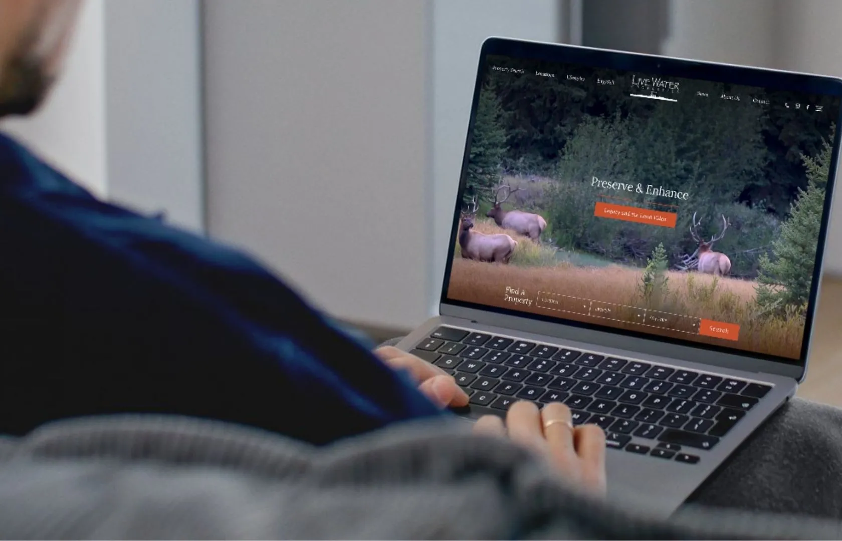 real estate web design on laptop