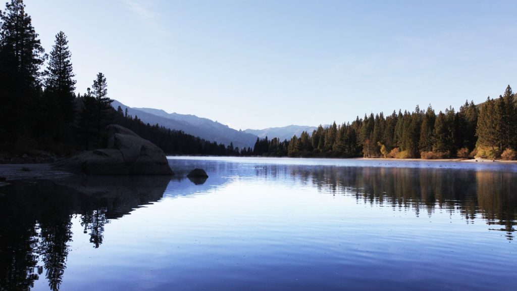 mountains with lake