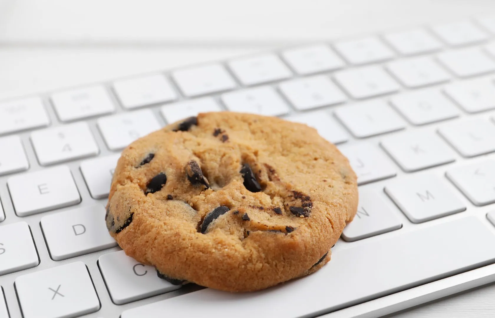 cookie on a computer keyboard