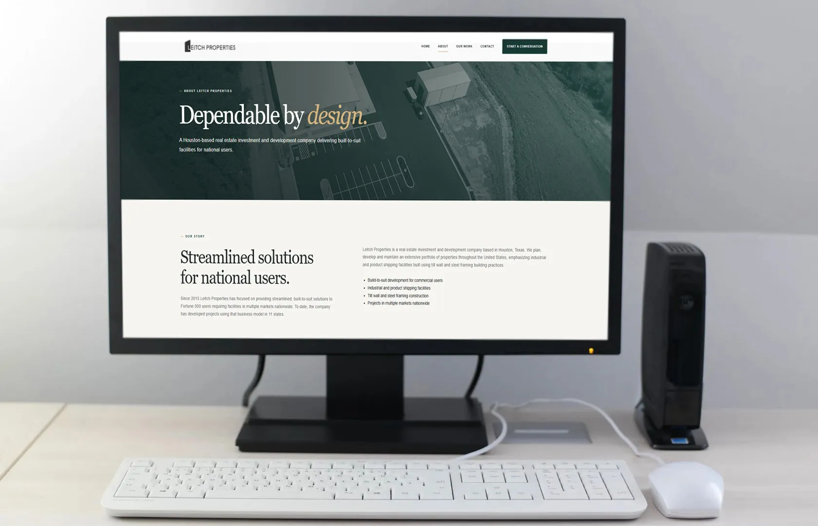 web design for commercial builders on computer